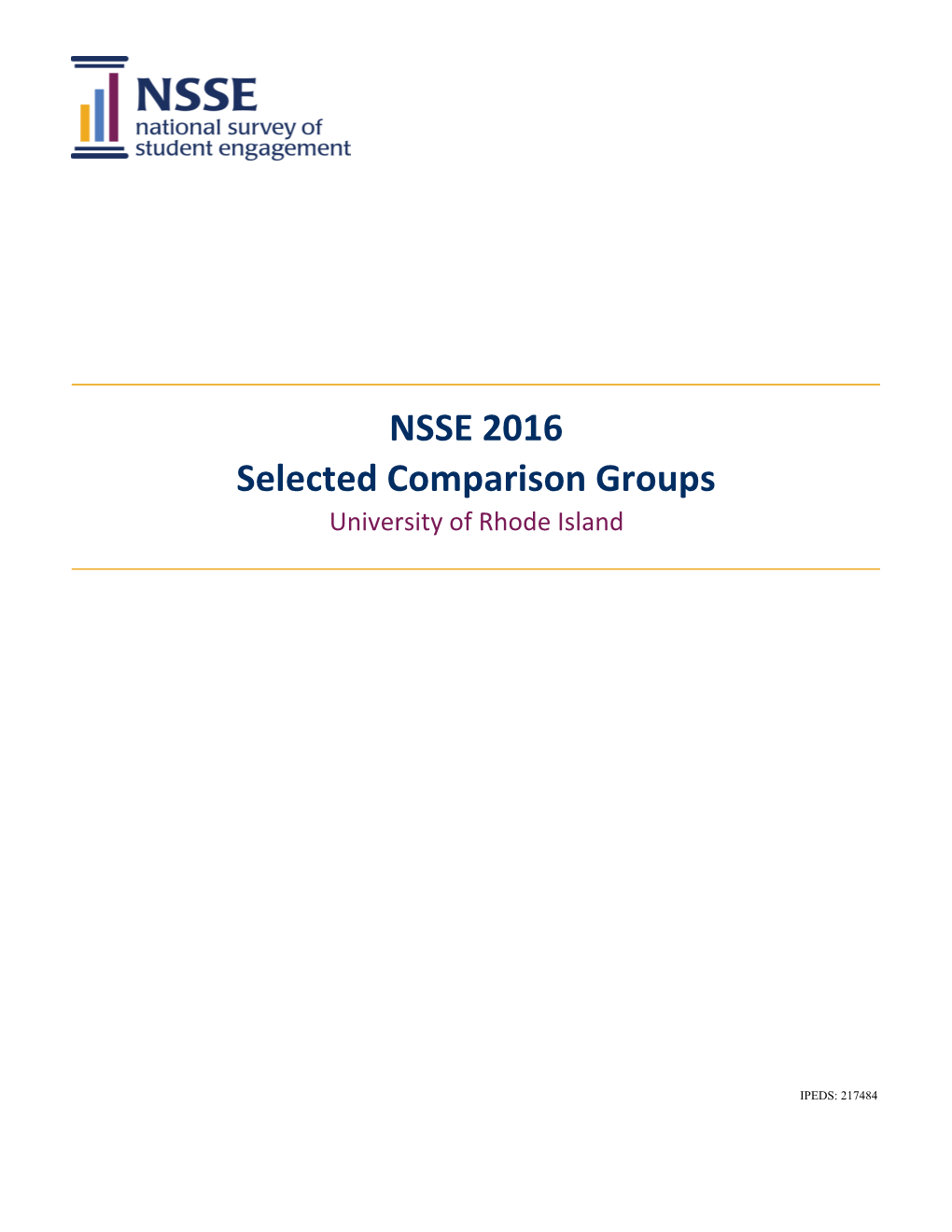 NSSE16 Selected Comparison Groups