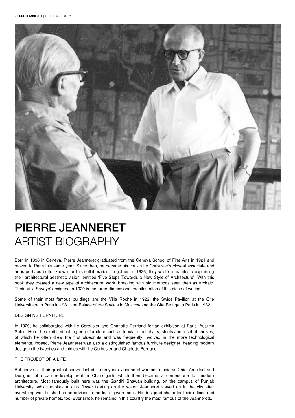 Pierre Jeanneret Artist Biography