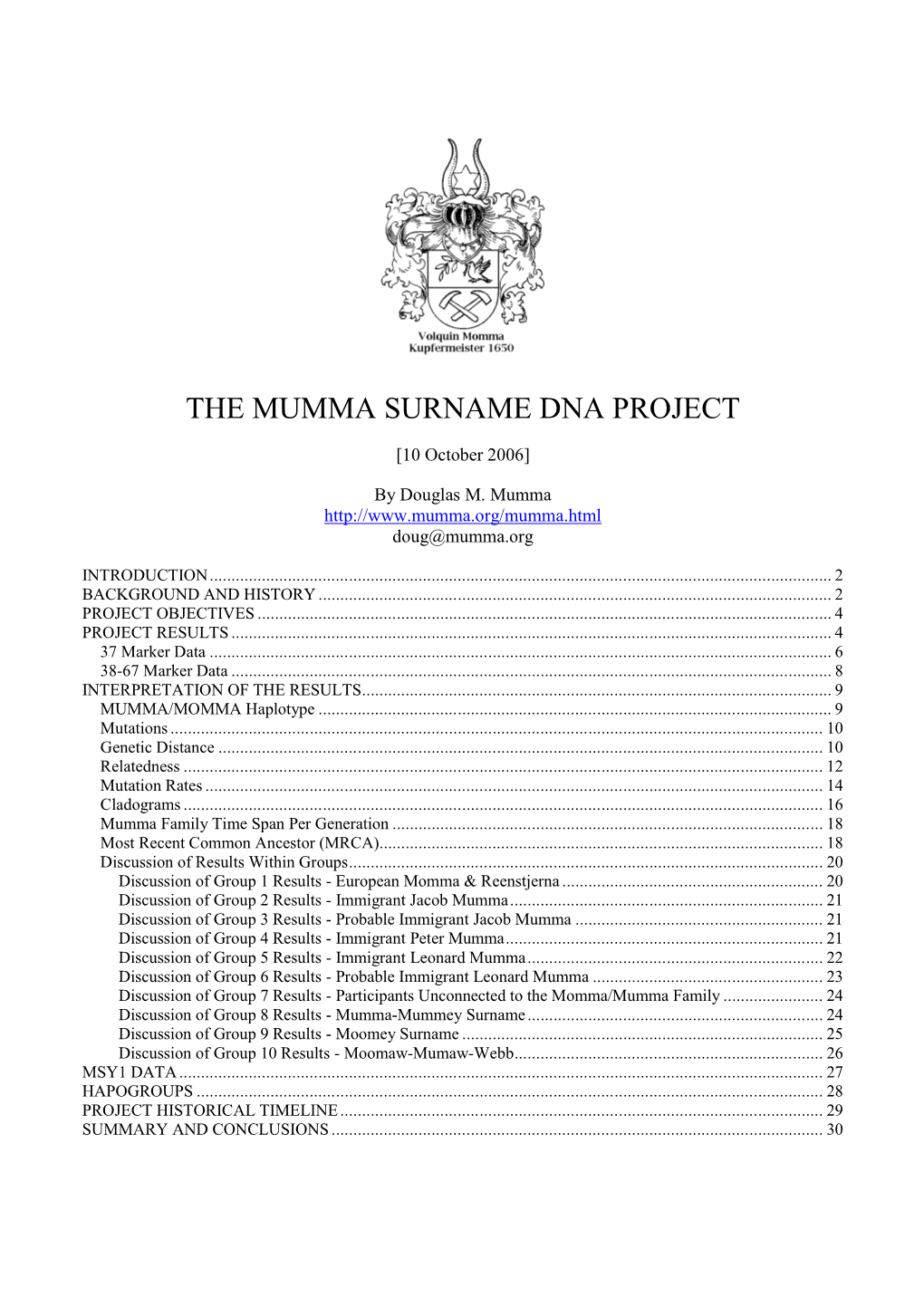The Mumma Surname Dna Project