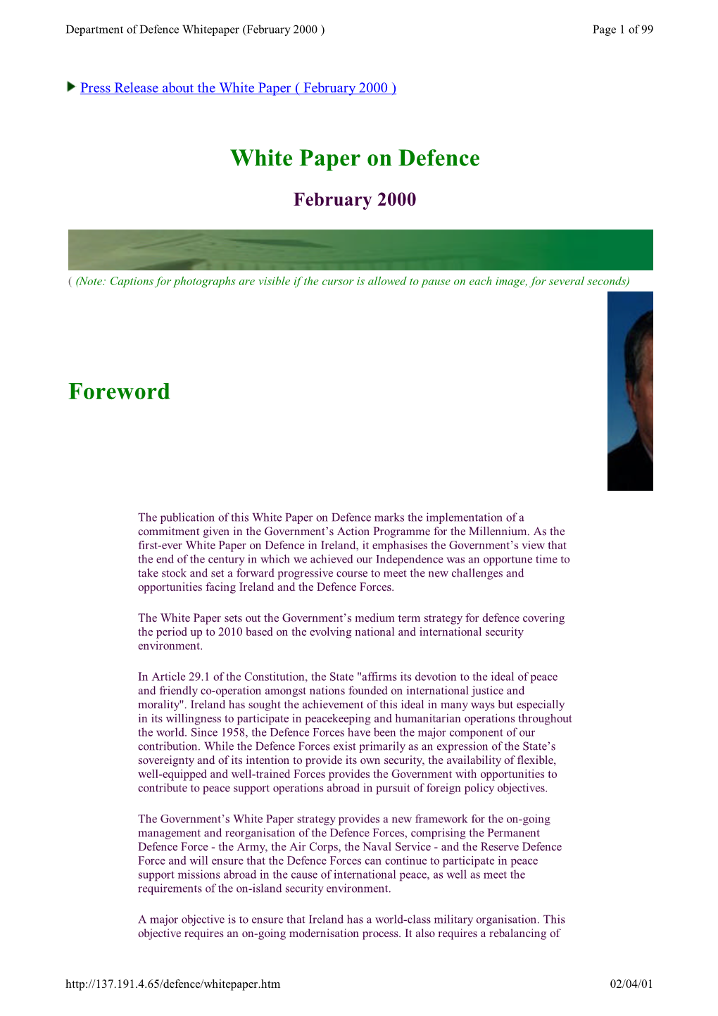 White Paper on Defence