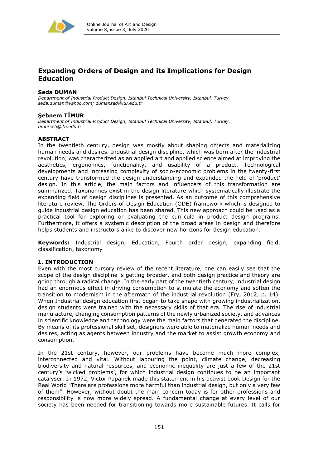 Expanding Orders of Design and Its Implications for Design Education