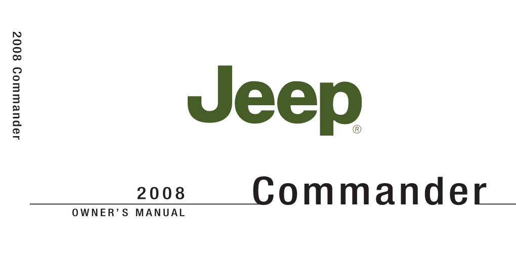 2008 XK Jeep Commander Owner Manual