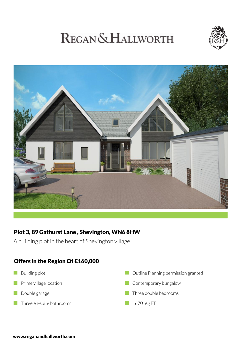 Plot 3, 89 Gathurst Lane , Shevington, WN6 8HW a Building Plot in the Heart of Shevington Village