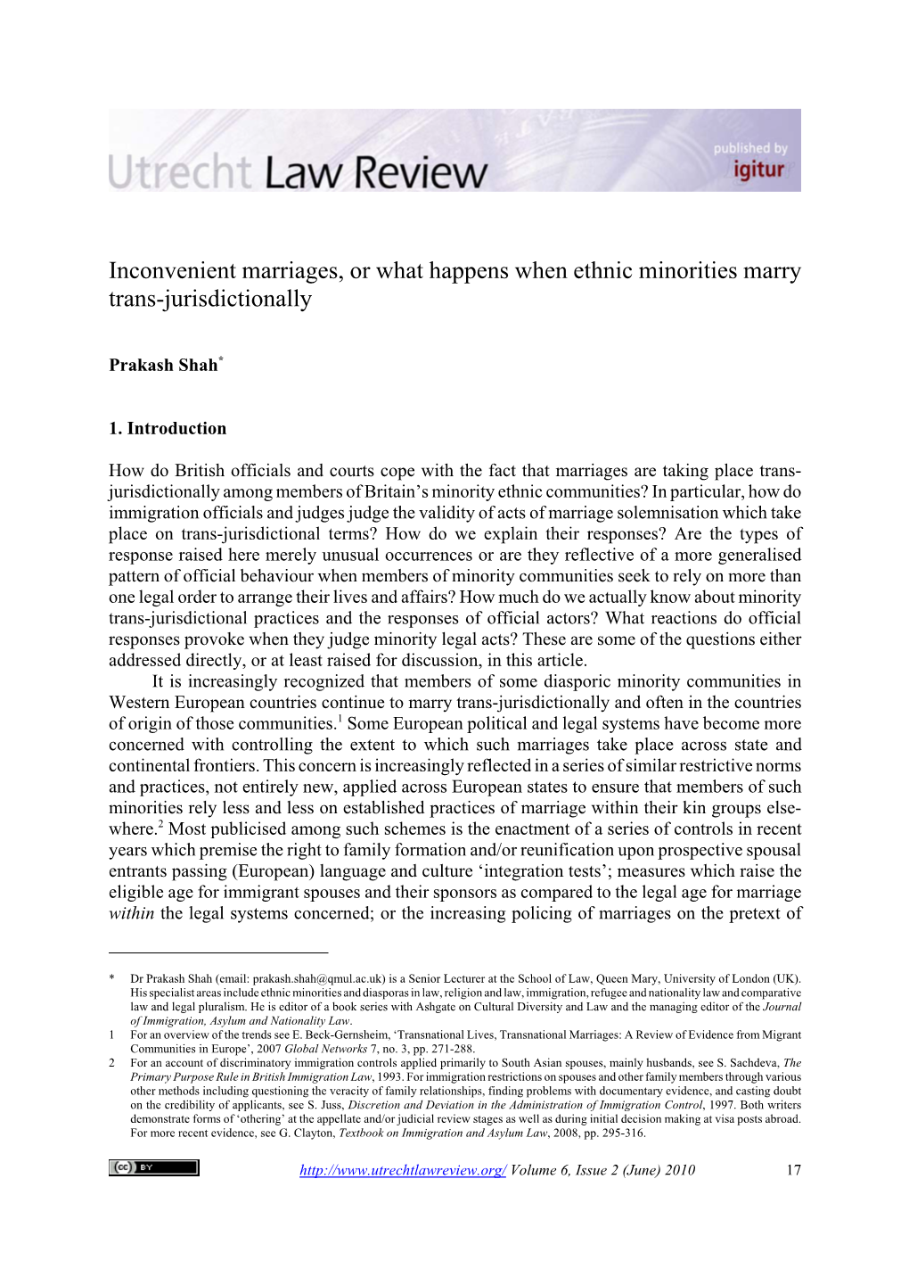 Inconvenient Marriages, Or What Happens When Ethnic Minorities Marry Trans-Jurisdictionally