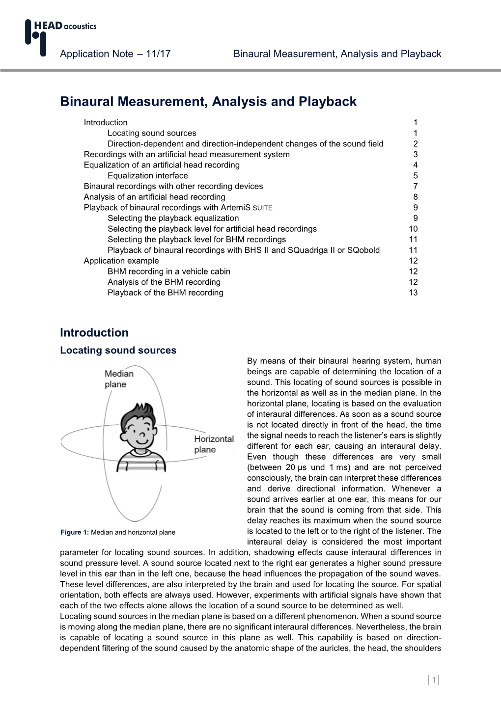 Binaural Measurement, Analysis and Playback