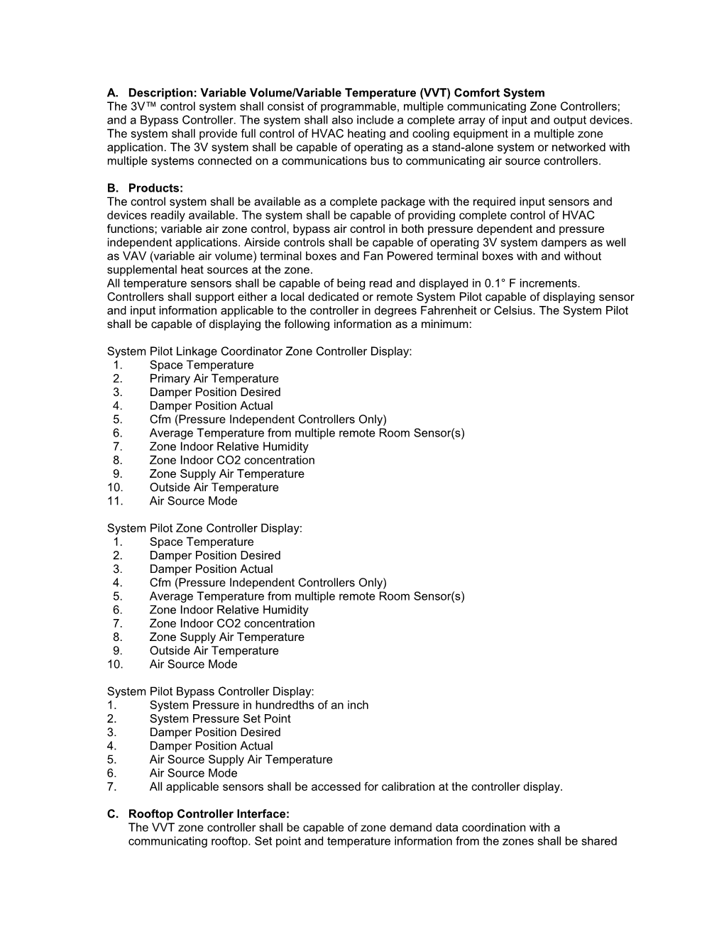 3V VVT System Guide Specifications