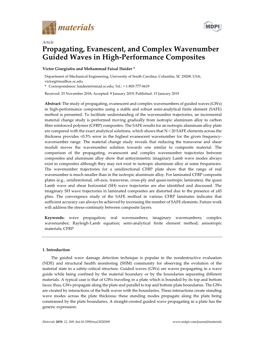 Propagating, Evanescent, and Complex Wavenumber Guided Waves in High-Performance Composites