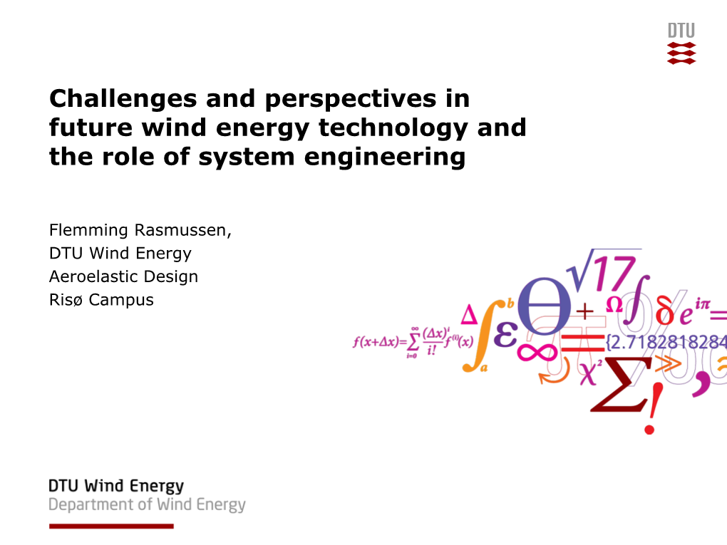 Challenges and Perspectives in Future Wind Turbine Technology