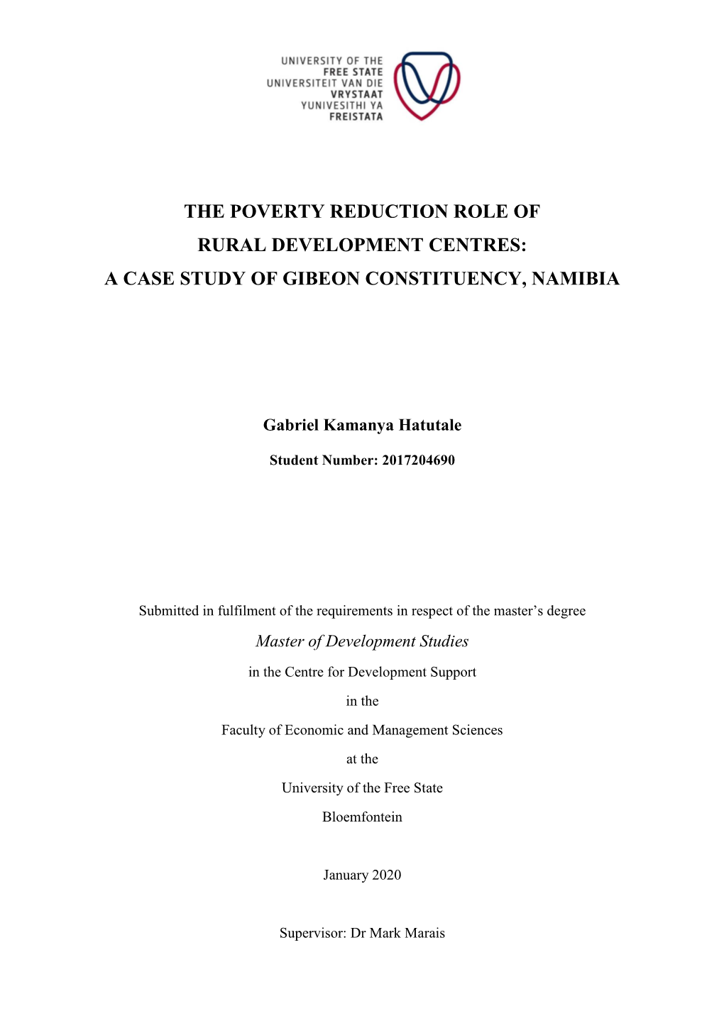 A Case Study of Gibeon Constituency, Namibia