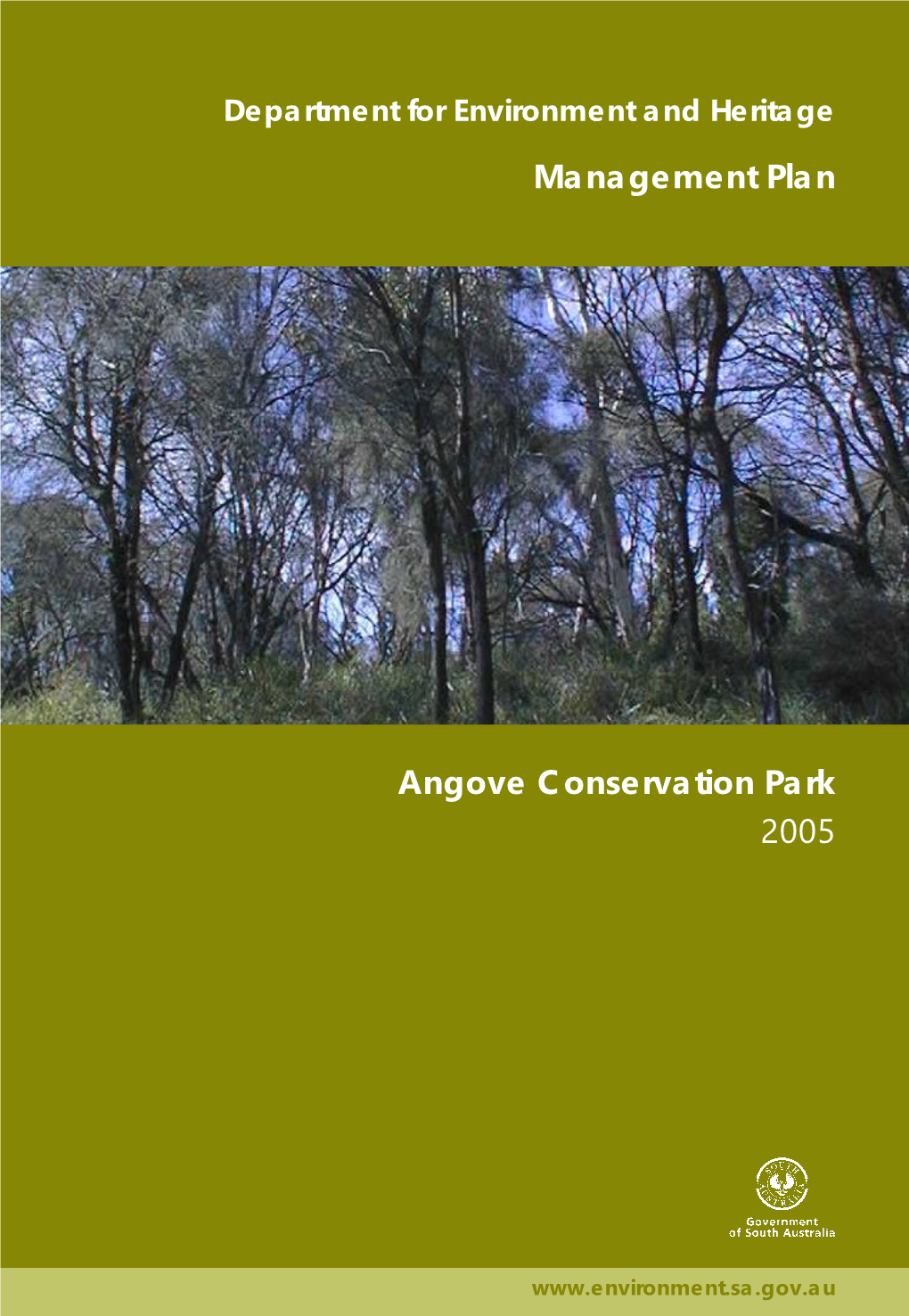 Angove Conservation Park Management Plan 2005 I