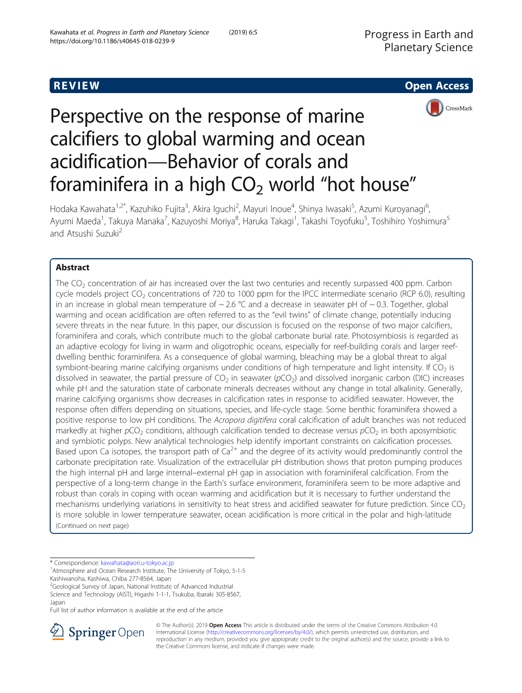 Perspective on the Response of Marine Calcifiers to Global Warming And