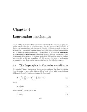 Chapter 4 Lagrangian Mechanics