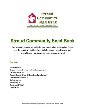 Stroud Community Seed Bank Network