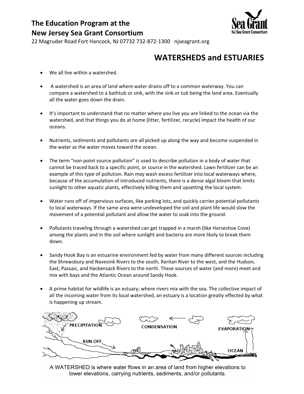 WATERSHEDS and ESTUARIES