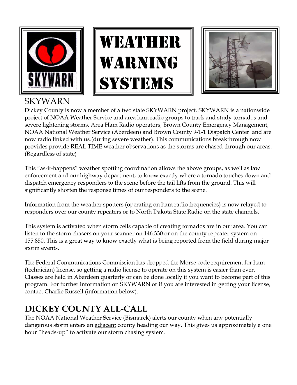 Weather Warning Systems