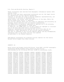 U.S. Fish and Wildlife Service, Region 8 These Coordinates Were Derived