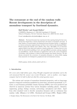 The Restaurant at the End of the Random Walk: Recent Developments in the Description of Anomalous Transport by Fractional Dynamics