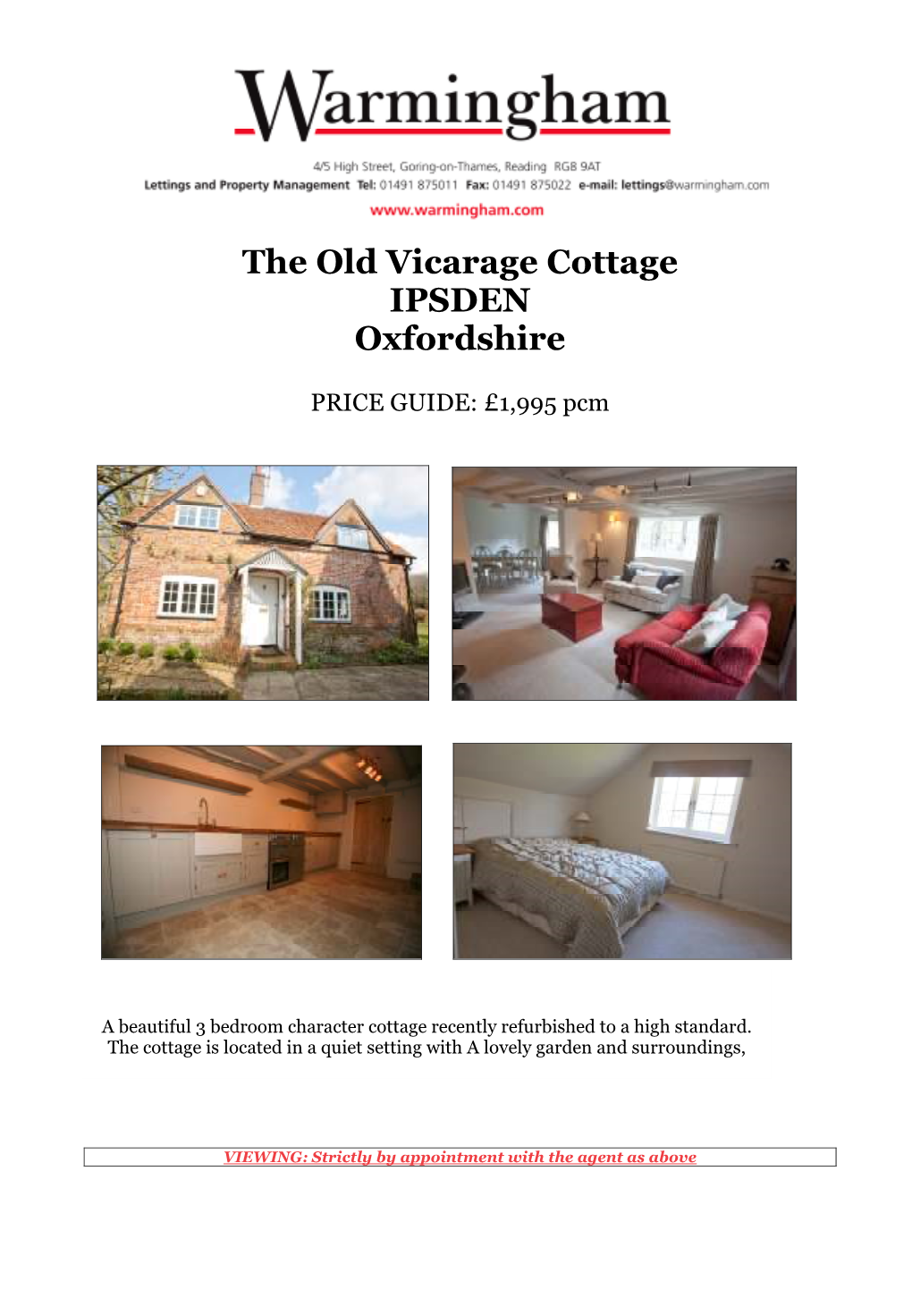 The Old Vicarage Cottage IPSDEN Oxfordshire