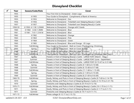 Disneyland Checklist