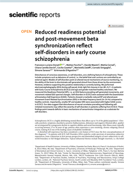 Reduced Readiness Potential and Post-Movement Beta Synchronization