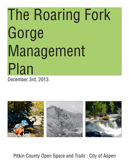 Roaring Fork Gorge Management Plan (2013)