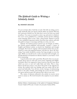 The H.Akirah Guide to Writing a Scholarly Article