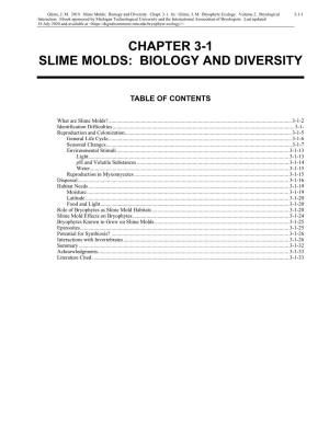 Slime Molds: Biology and Diversity