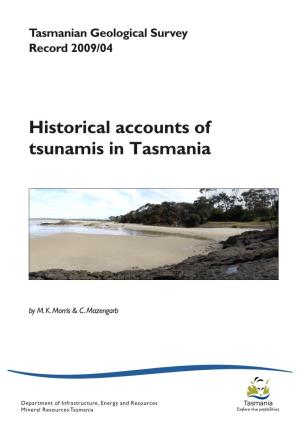 Historical Accounts of Tsunamis in Tasmania