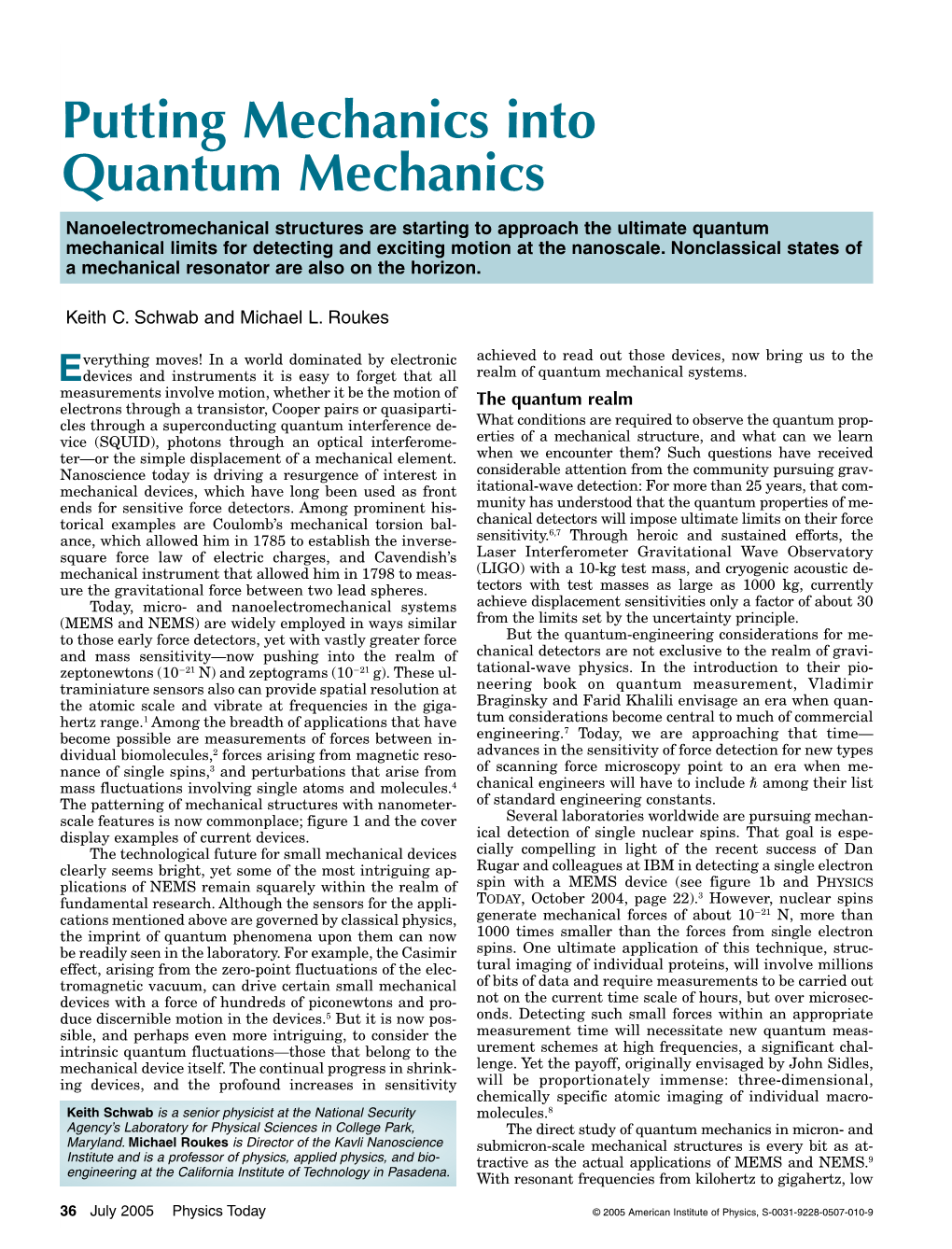 Putting Mechanics Into Quantum Mechanics