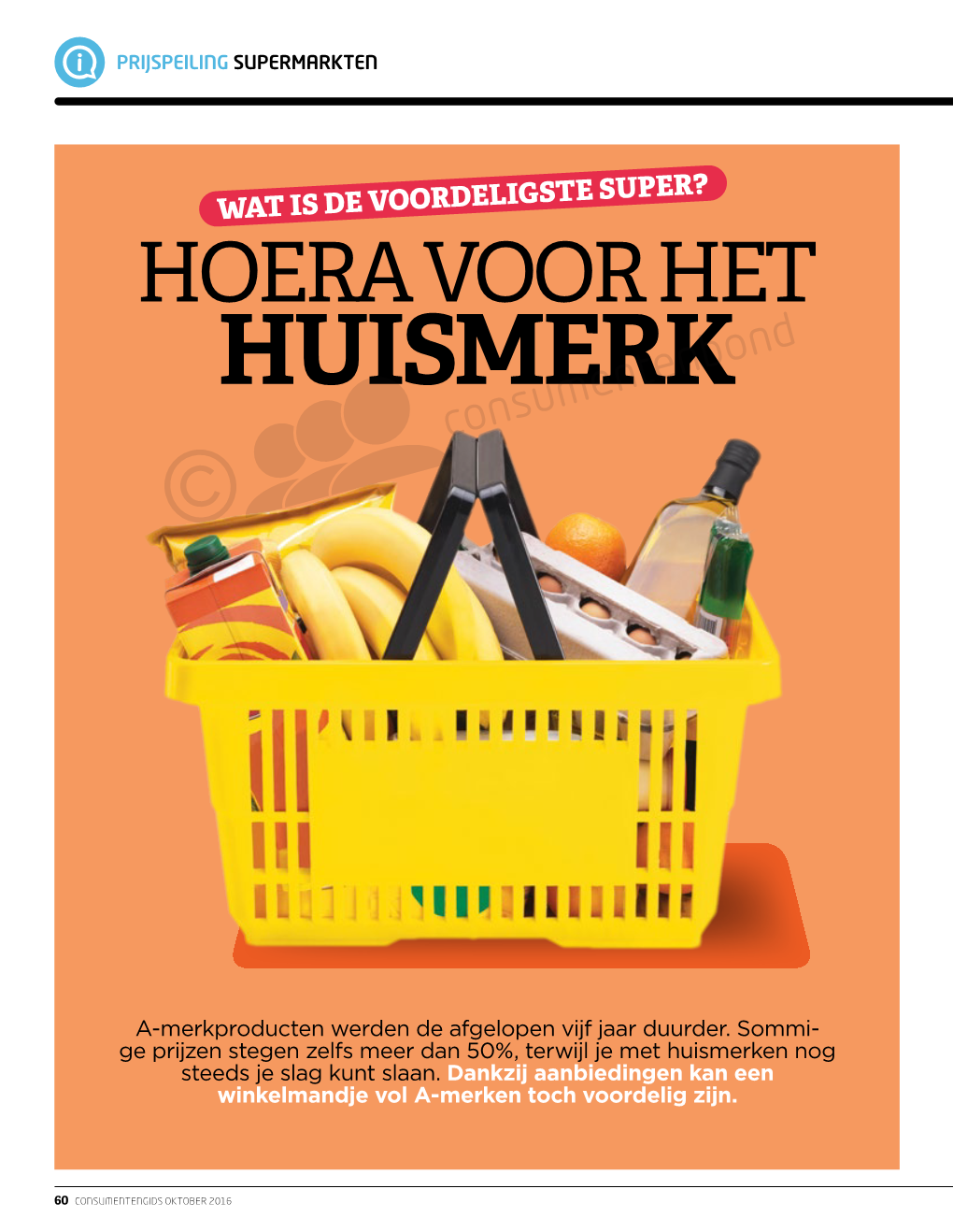 Consumentengids 10 Oktober 2016 Prijspeiling Supermarkten