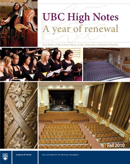 UBC High Notes a Year of Renewal