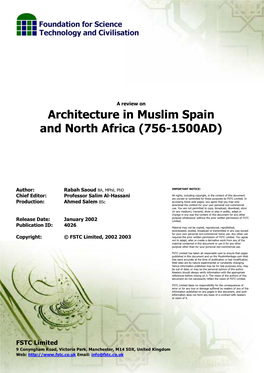 Architecture in Muslim Spain and North Africa (756-1500AD)