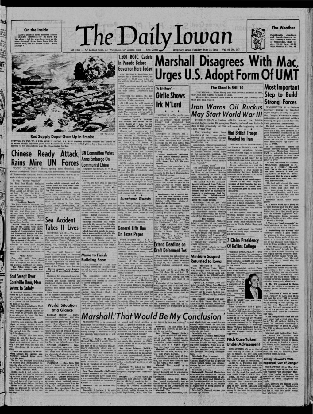 Daily Iowan (Iowa City, Iowa), 1951-05-15