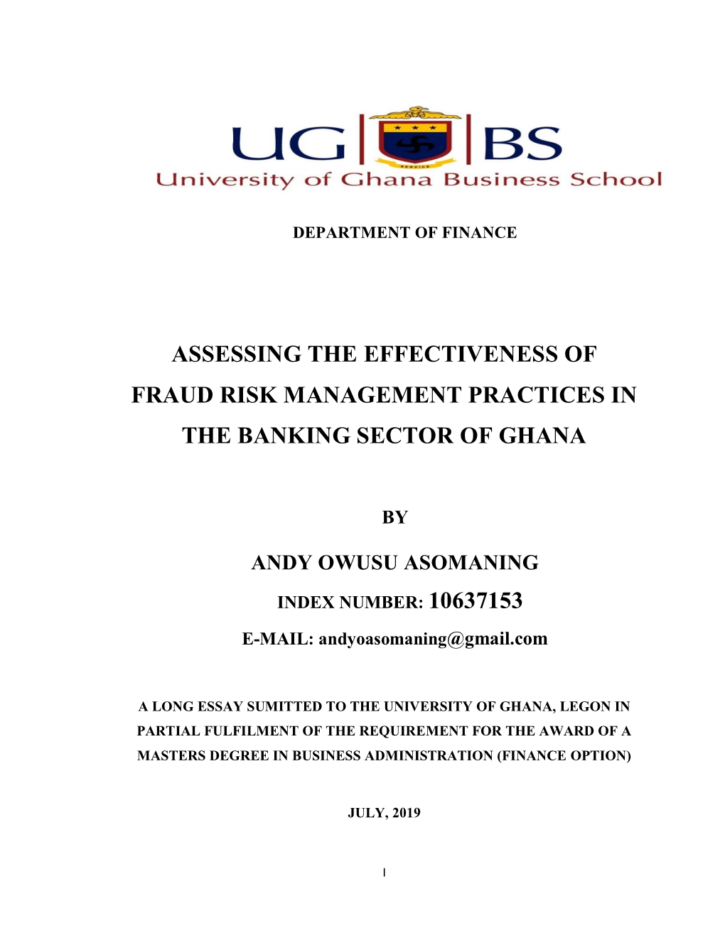 Assessing the Effectiveness of Fraud Risk Management Practices in the Banking Sector of Ghana