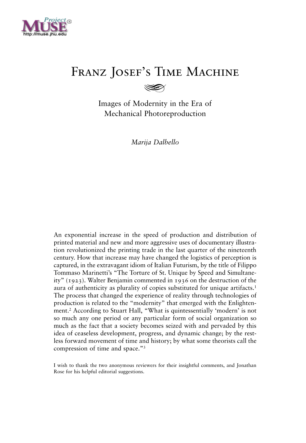 Franz Josef's Time Machine