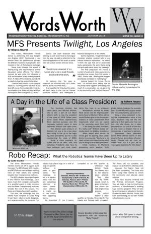 MFS Presents Twilight, Los Angeles by Maura Aleardi This Winter, Moorestown Friends Gornto Cast Each Character After Historical Background of the Events