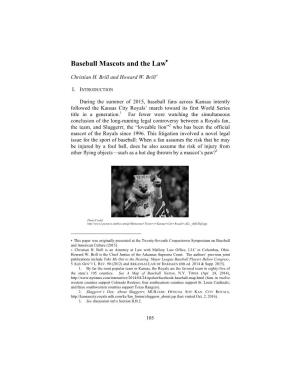 Baseball Mascots and the Law