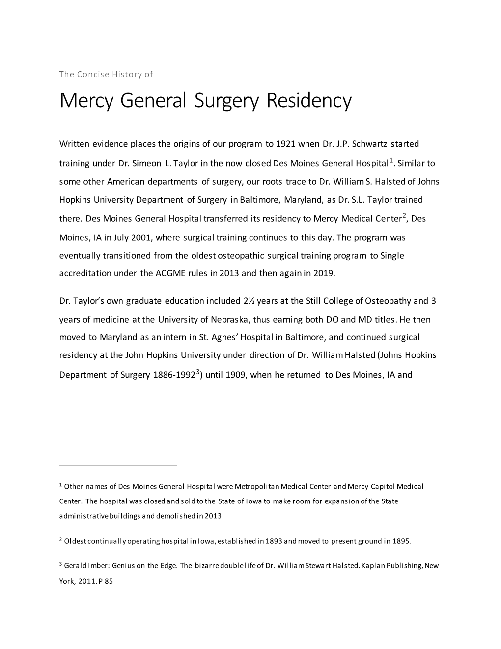 Mercy General Surgery Residency