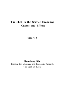 The Shift to the Service Economy: Causes and Effects