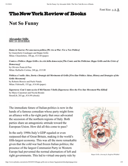 Not So Funny | by Alexander Stille | the New York Review of Books