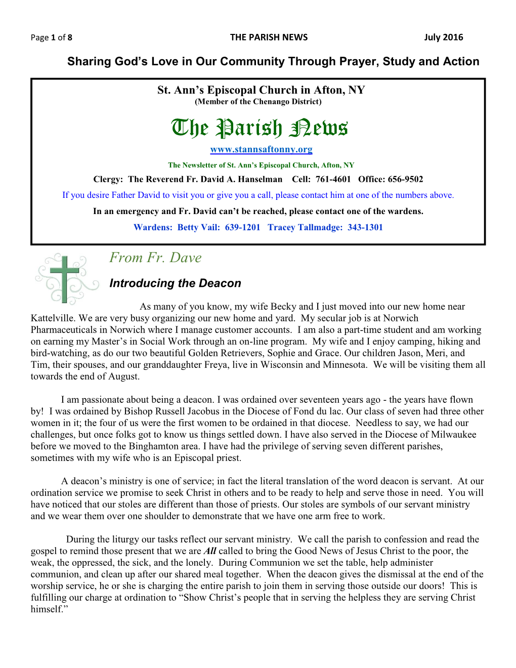 THE PARISH NEWS July 2016