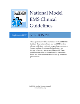 National Model EMS Clinical Guidelines