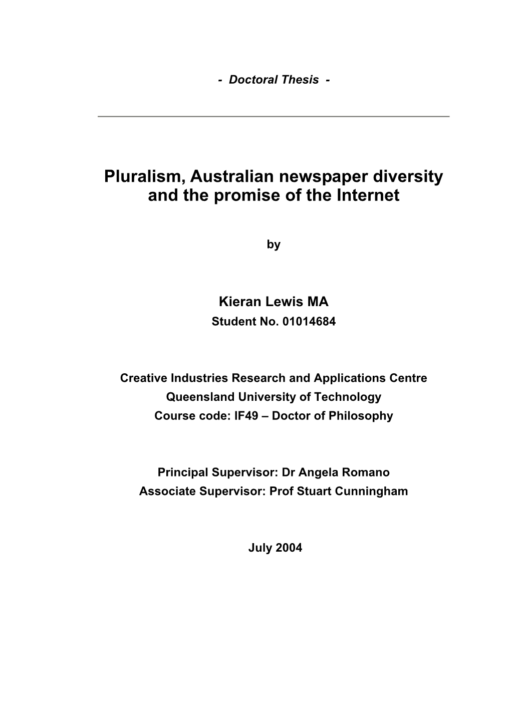 Kieran Lewis Thesis