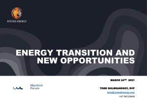 Energy Transition and New Opportunities