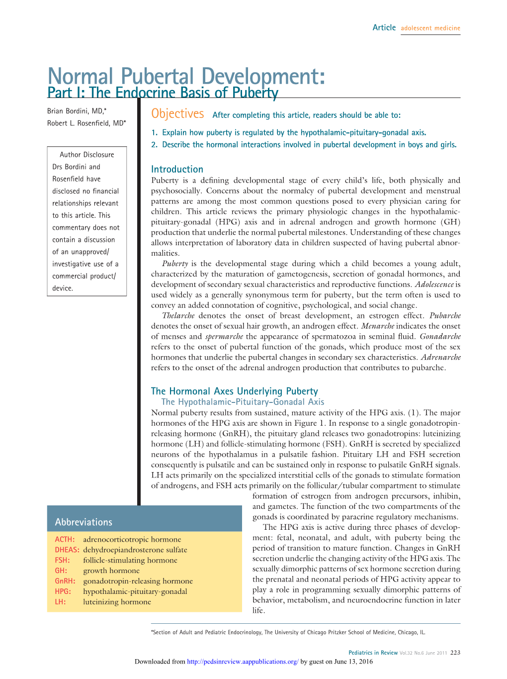 Normal Pubertal Development: Part I: The Endocrine Basis Of Puberty ...