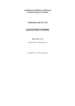 Leinster Papers