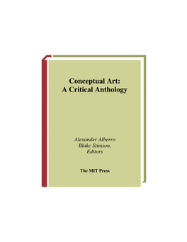 Conceptual Art: a Critical Anthology