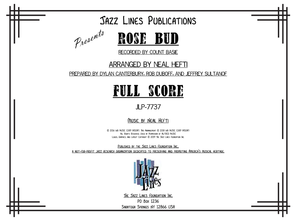 Rose Bud Full Score