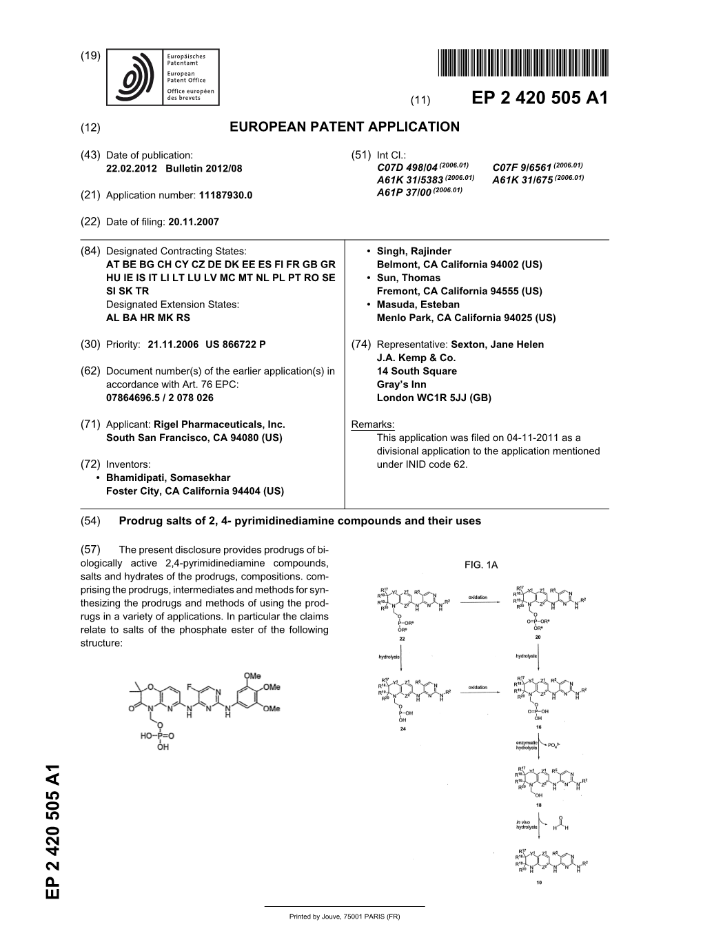 Prodrug Salts of 2, 4- Pyrimidinediamine Compounds and Their Uses