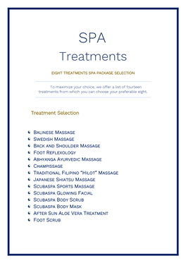 SPA Treatments